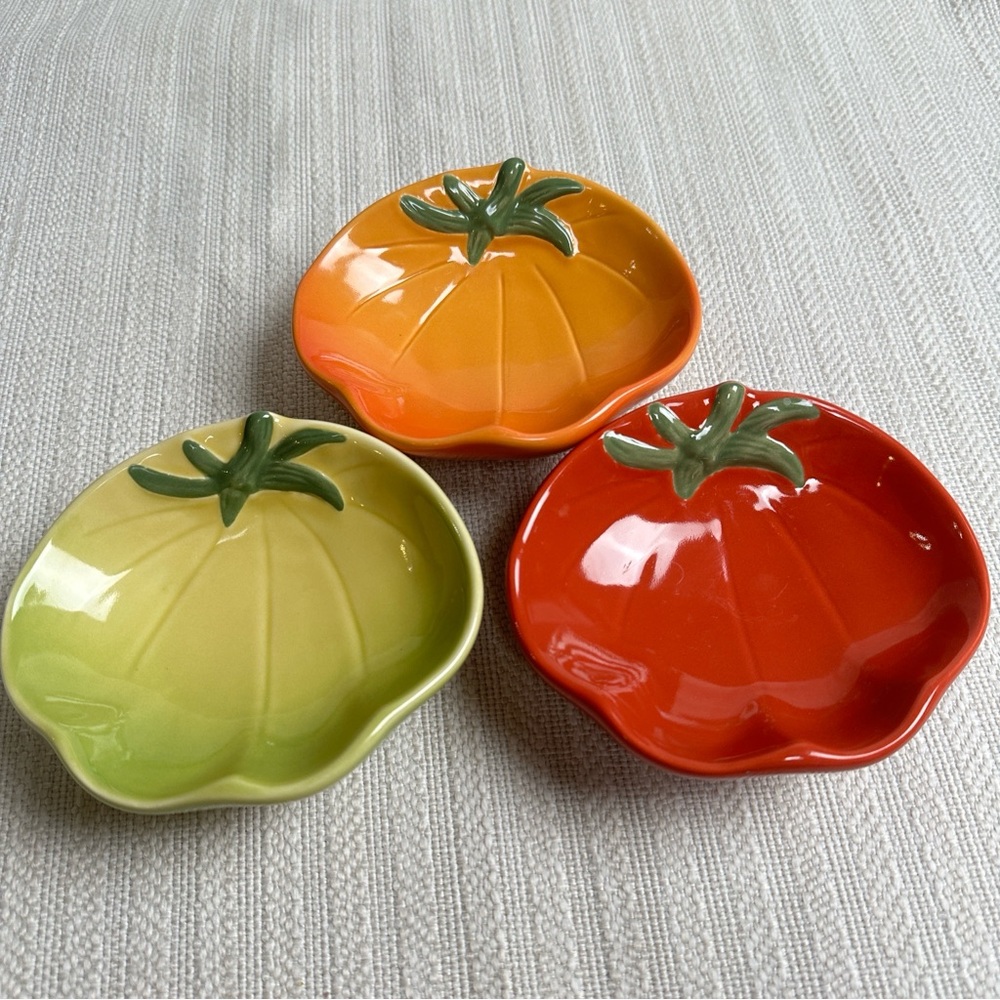WILLIAMS SONOMA Heirloom Tomato Colorful Appetizer Dip Bowls Dish Set of 3